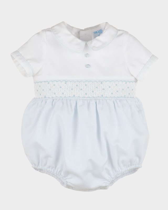 Boy's Smocked Bubble Romper, Size Newborn-9